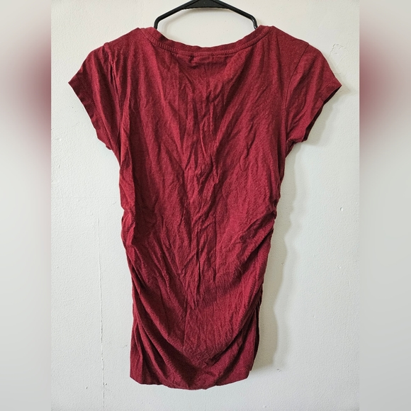 Bench Tee with Rutched Sides Logo Small US 6 Scrunched Heathered T-shirt Shirt S - Picture 5 of 5